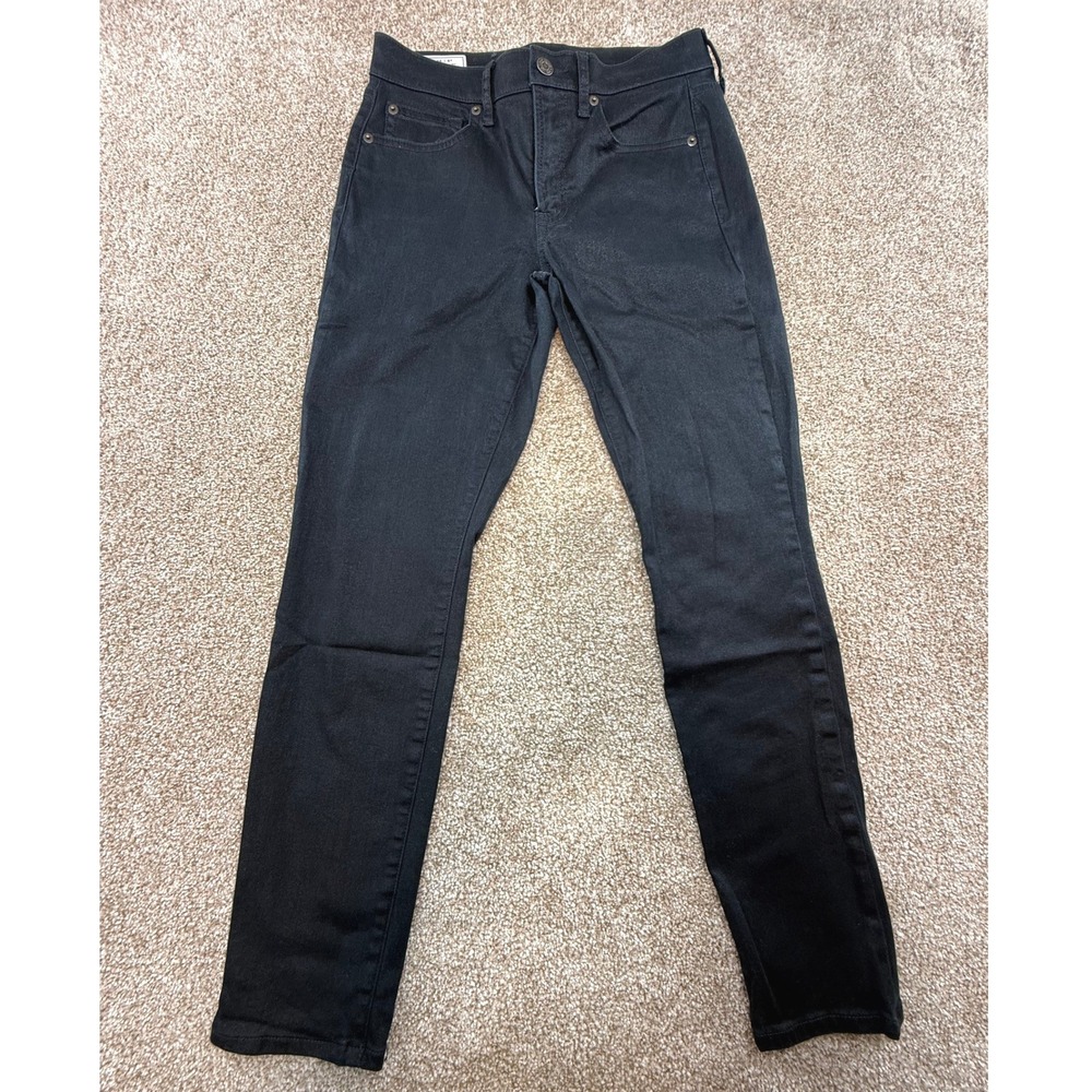 Gap Womens True Skinny Mid Rise Jeans Black Denim Size 28 6R Regular Stretch